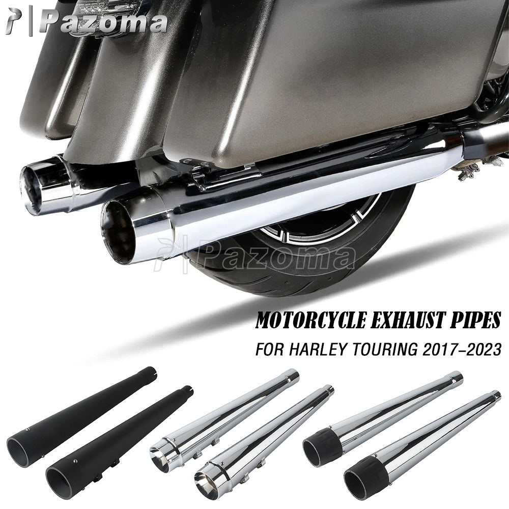 For Harley Touring Street Electra Glide Road King Special FLHRXS 2017-2023 Motorcycle Exhaust Muffler Slip-On Dual Exhaust Pipes
