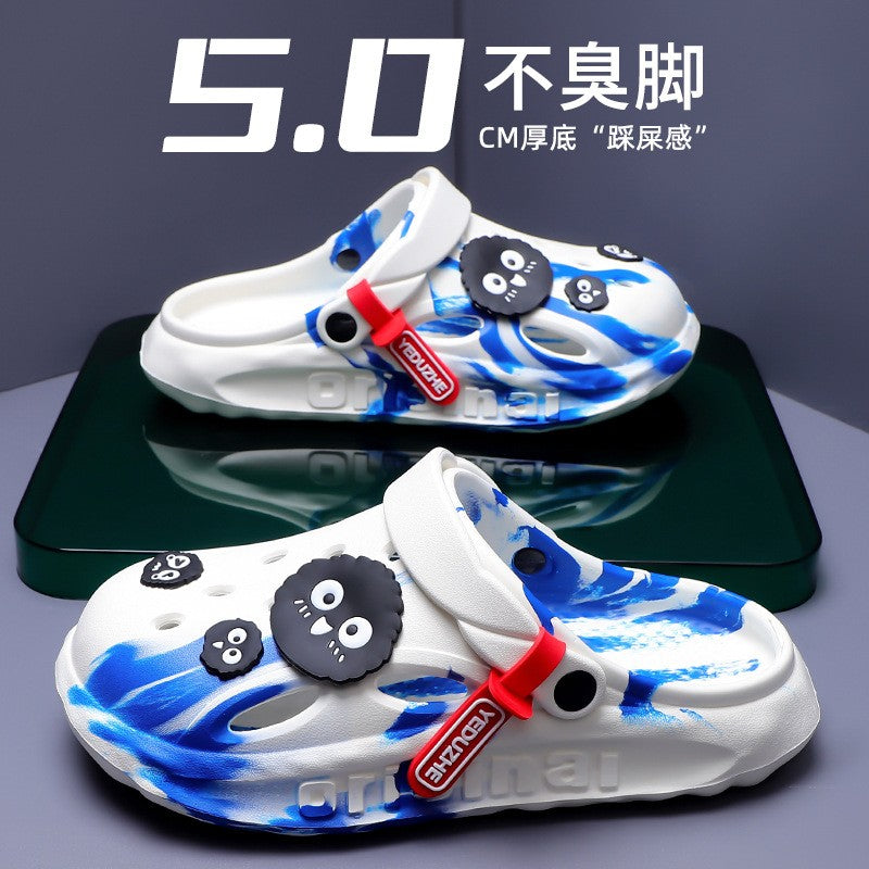 Shevalues Fashion Men Clogs Slippers Casual Hole Beach Sandals Outdoor Men Garden Shoes Summer Soft Sandals Home Bathroom Slides