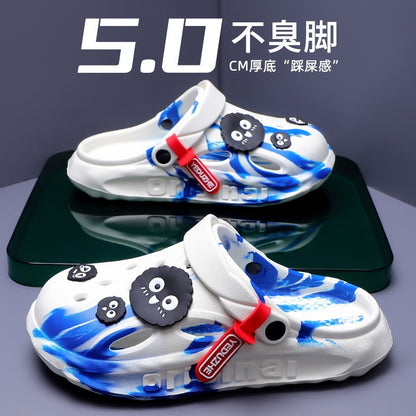 Shevalues Fashion Men Clogs Slippers Casual Hole Beach Sandals Outdoor Men Garden Shoes Summer Soft Sandals Home Bathroom Slides