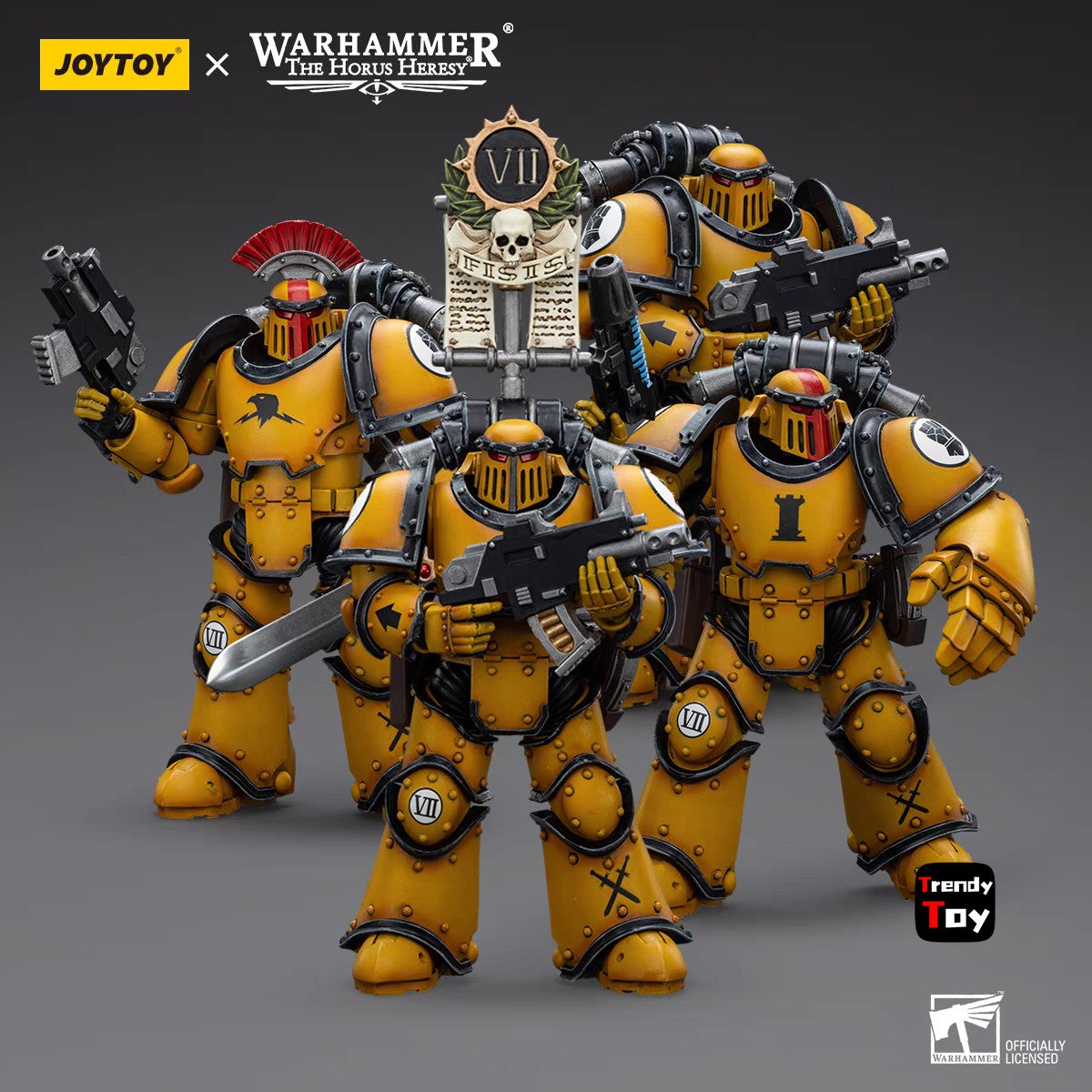 ?JOYTOY?Warhammer 40K Imperial Fists Mkll Legionários Táticos 4 Peças 1/18 Action Figure Brinquedo Colecionável