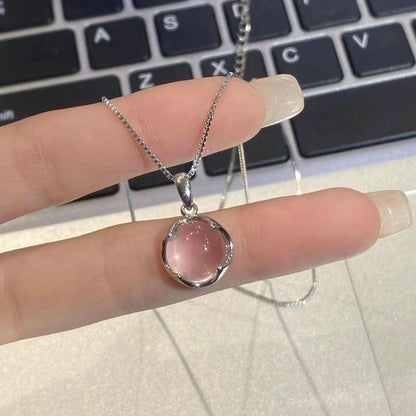 Colar de Coração de Zircônia Rosa Planeta da Moda Colar de Corrente de Clavícula Estética Feminina Presente de Dia dos Namorados Joias de Festa