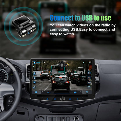 ESSGOO Single 1 Din Android 14.0 Rotatable 10.1" Apple Carplay Car Stereo Radio Player GPS Navi WIFI Wireless Android Auto FM BT