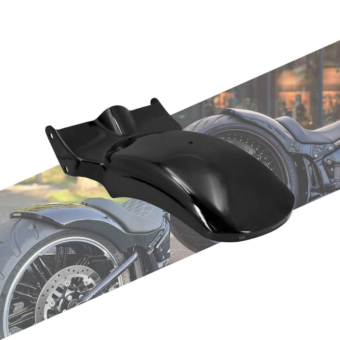Motorcycle Rear Fender Mudguard Cover With LED Turn Signal Brake Light For Harley Softail Breakout Fat Boy FXDR 2018-2023