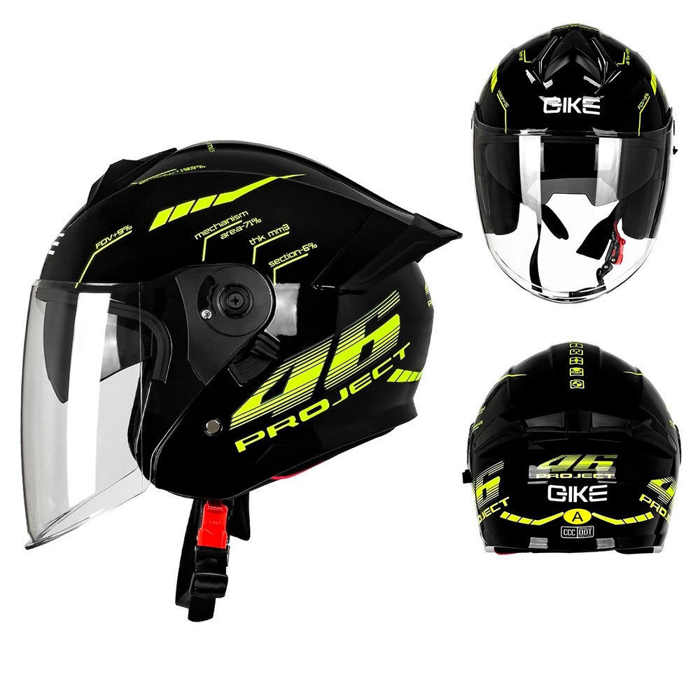 Capacete de Moto Unissex Anti-Embaçante com Lente Dupla e Meio Rosto para Veículos Elétricos Equipamento de Proteção para Homens e Mulheres