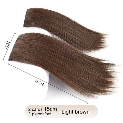 2 peças/conjunto de preenchimento capilar sintético, extensões de cabelo, peça de abertura e de reposição para topo, artefato de reposição