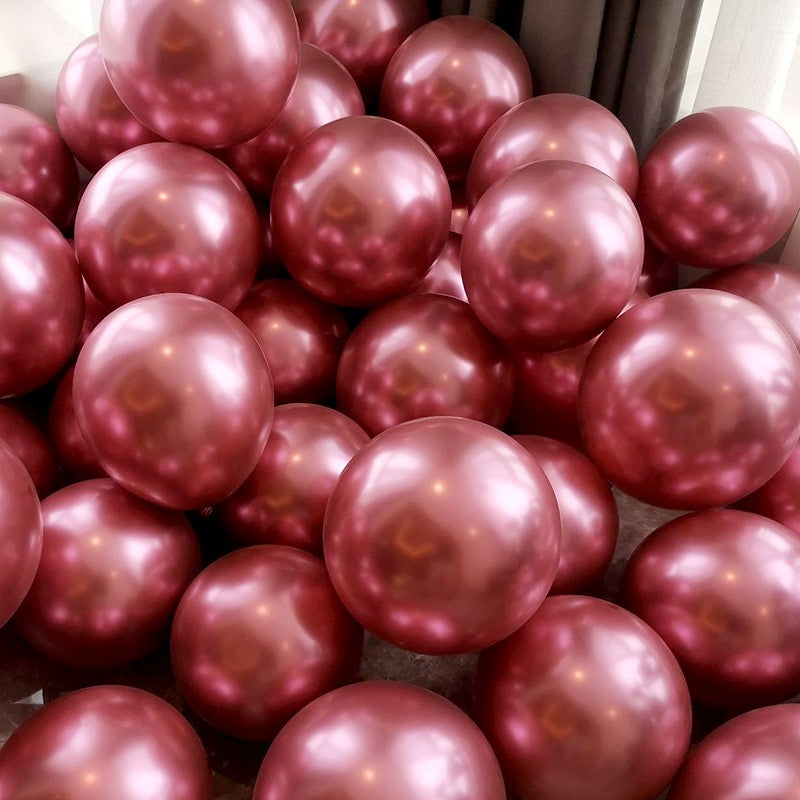 10/20/50pcs Metal Luster Chrome Balloon 5/10/12inch Latex Balloons Rose Gold Silver Red Purple Green Pink Balloon Birthday Party
