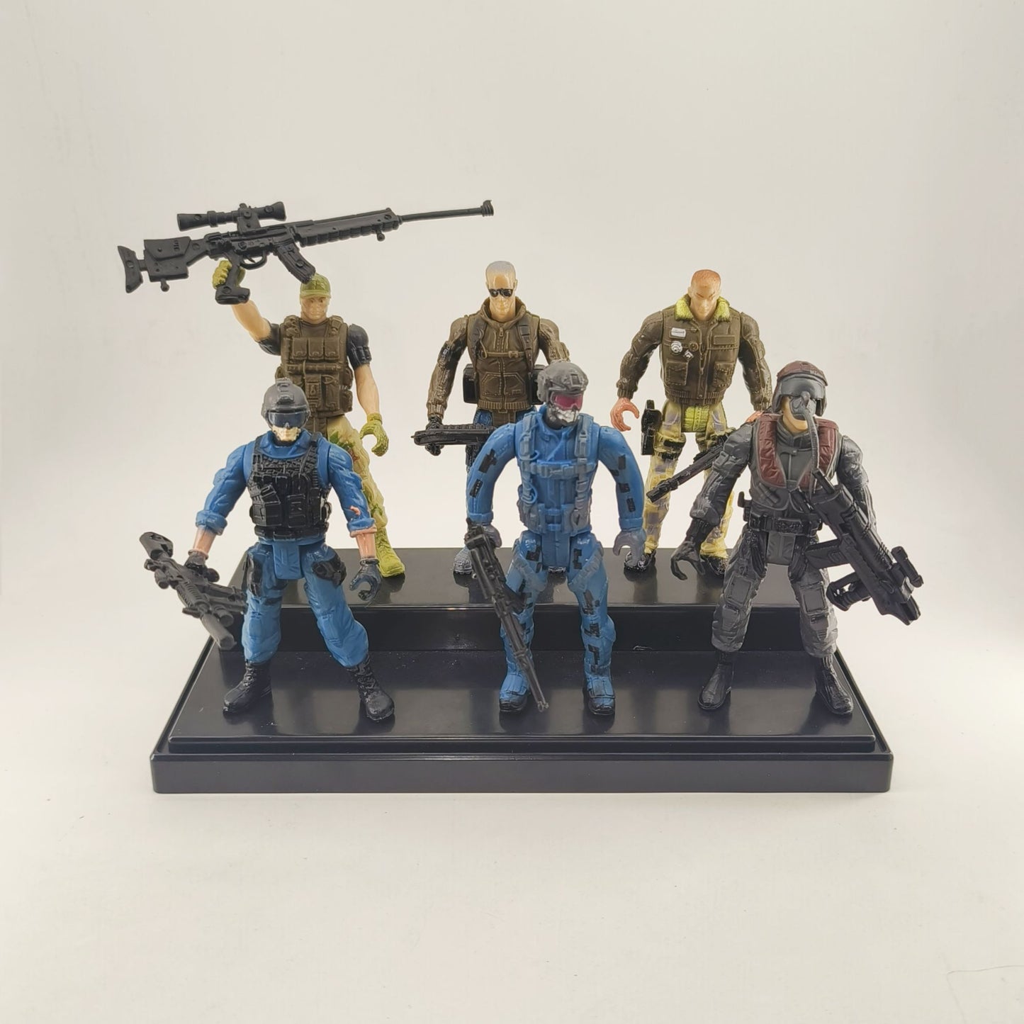 6 Peças/Conjunto Força Militar Armas Guerreiro Elite Action Figure Brinquedos PVC 10cm Terrorista SWAT Time Ornamento Presente de Aniversário Infantil