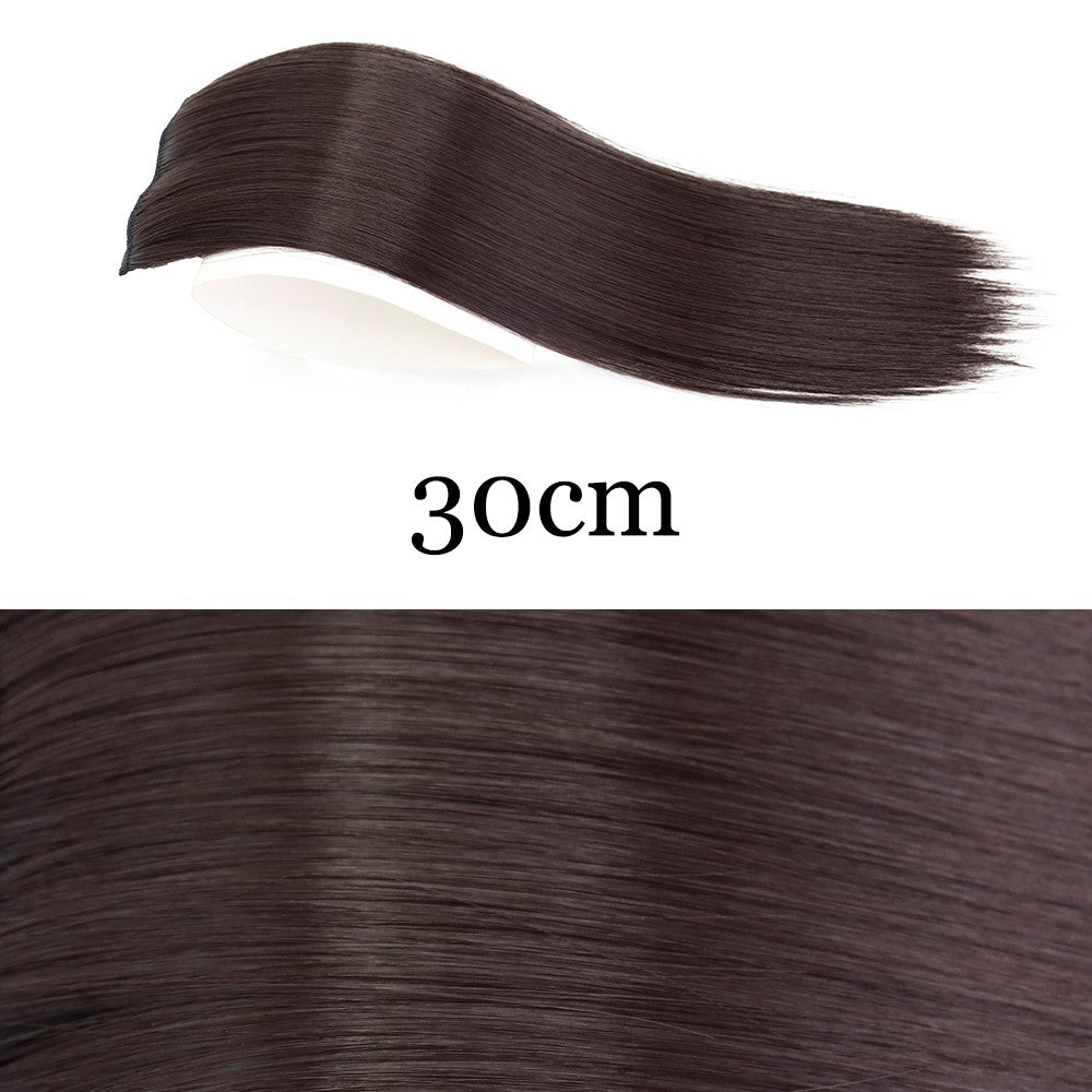 MERISI HAIR Apliques de Cabelo Sintético Liso Invisível com 2 Presilhas, Aumento de Volume, Extensões de Cabelo, Cobertura Lateral Superior