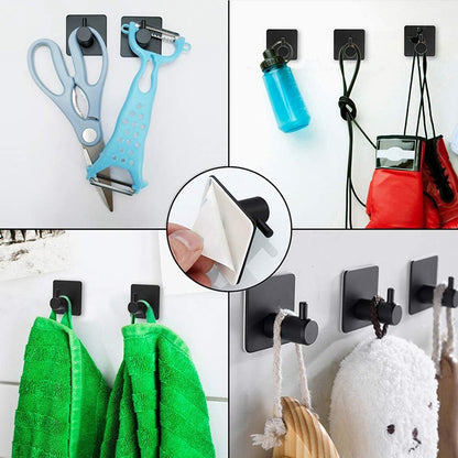 Aluminum Alloy Robe Hook Towel Hooks Self Adhesive Wall Coat Racks Rustproof Hook Hangers Wall Hook Kitchen Bathroom Accessories