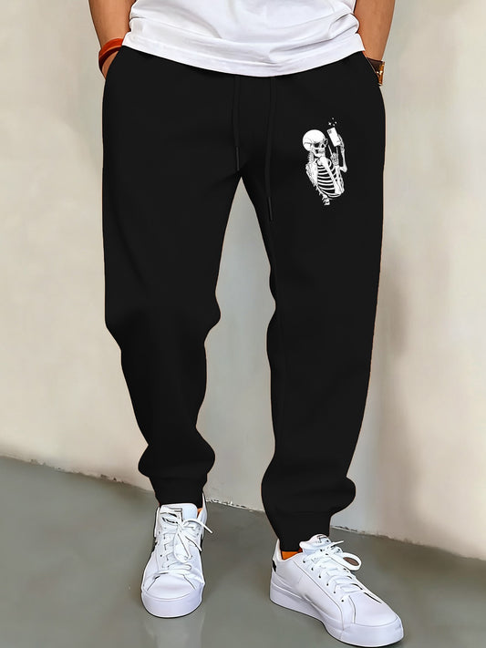 Skeleton People Who Enjoy Taking Photos Men'S Elastic Waist Pants Basics Pocket Long Pant Fashion Casual Male Sports Sweatpants