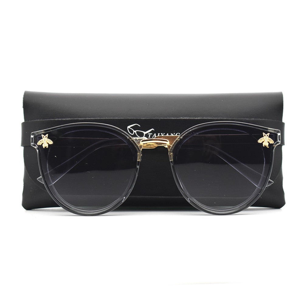 Trendy Luxury Bee Round Sunglasses For Women Men Fashion Mirror Gradient Vintage Sun Glasses Retro Driving Eyewear UV400 Oculos