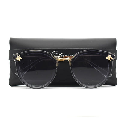 Trendy Luxury Bee Round Sunglasses For Women Men Fashion Mirror Gradient Vintage Sun Glasses Retro Driving Eyewear UV400 Oculos