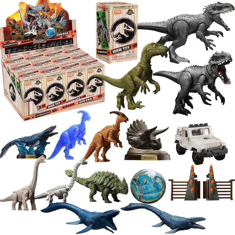 BLOKEES Jurassic World Jurassic Park Dinosaurs TERRAVENTURE Tiranossauro Rex Velociraptor Bonecos de Ação de Montar Caixa Surpresa