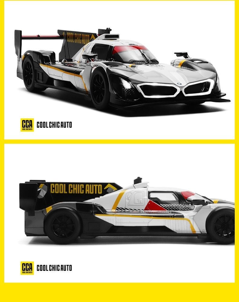 1:24 BMW M Hybrid BMW M Motorsport DTM LMDh Carro Miniatura de Liga de Metal Fundido Modelo de Carro em Escala Som?Luz Brinquedo Infantil de Carro Presente