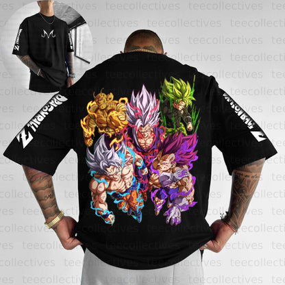 Dragon Ball Broly T Shirt Men Cotton Short Sleeve Tops 2025 Summer Anime Graphic Tees White Base Three Muscular Characters Broly