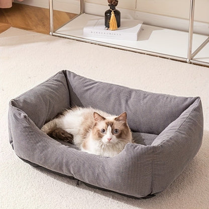 Colchão para Animais de Estimação de Inverno Engrossado, Cama de Gato Quente de Veludo Cotelê, Cama de Cachorro com Cobertura, Almofada para Dormir para Filhotes de Cães Pequenos e Gatinhos Cuscino