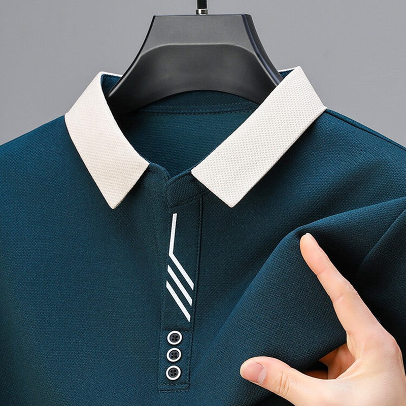 High quality short sleeve men's POLO shirt summer fashionable stripe design soft golf top comfortable ventilate casual T-shirt