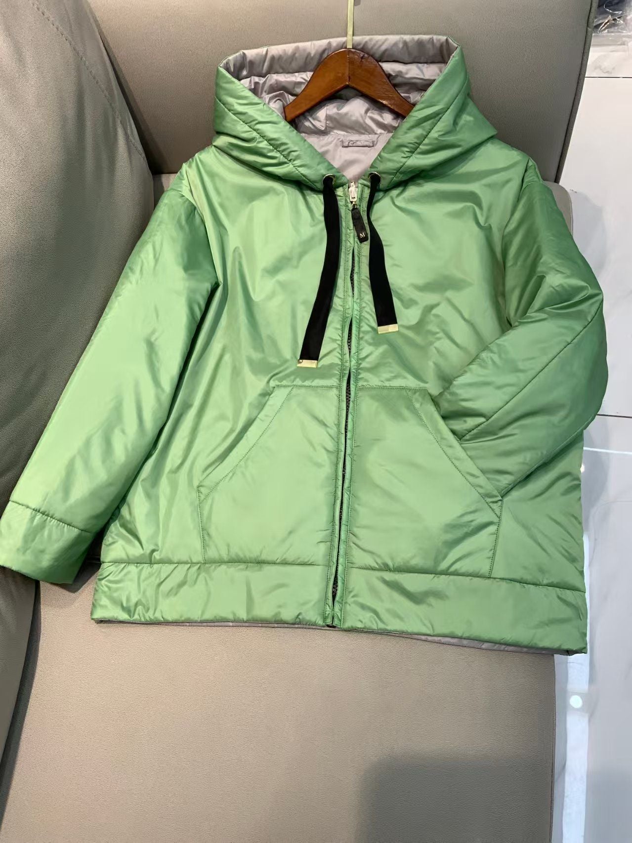 Fenggejiwo women's silk camel velvet baseball jacket casual silk jacket solid color double-sided jacket