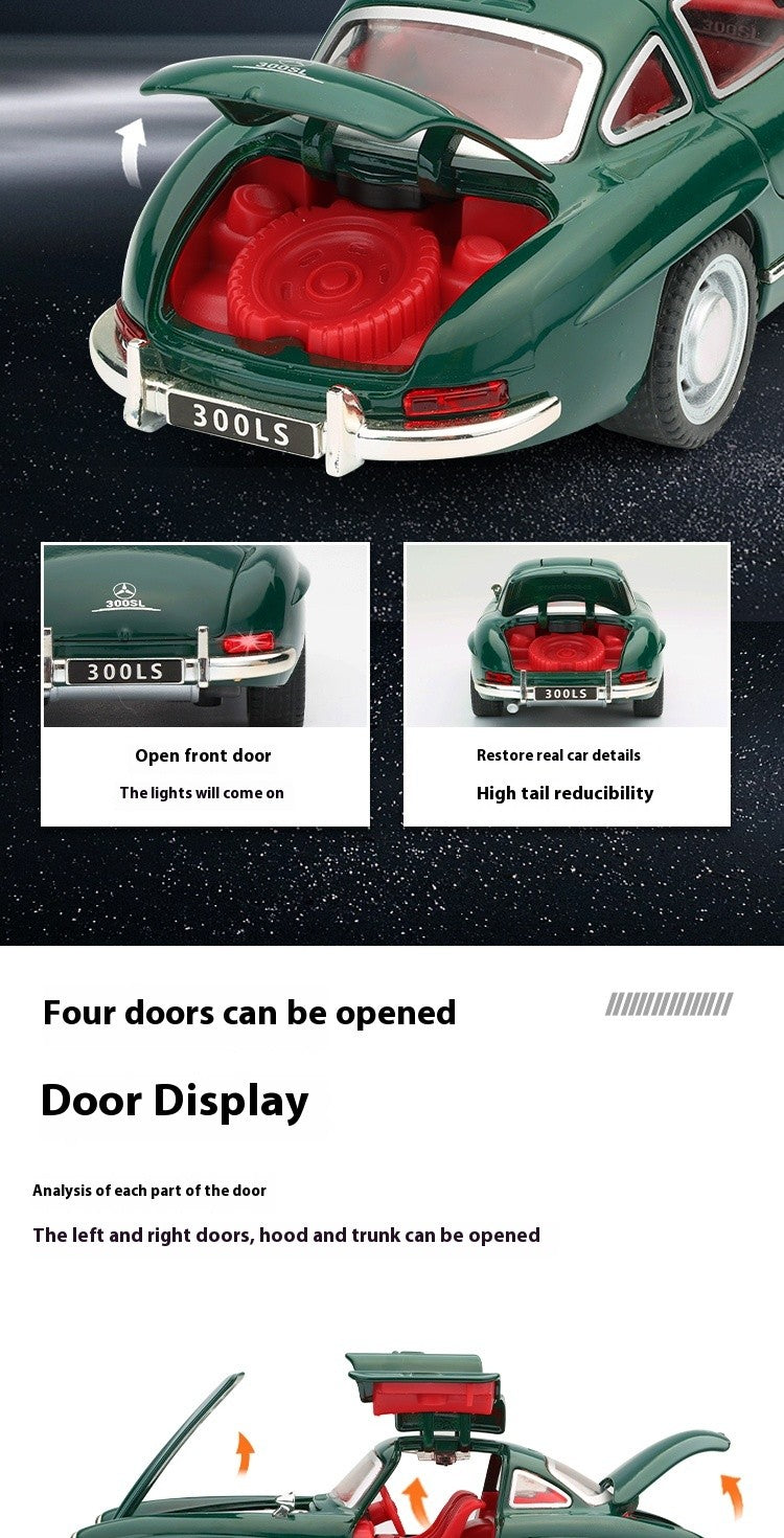 1:32 Mercedes Benz 300SL Classic Car Alloy Car Diecast Model Simulation Miniature Car Model Decorative Trendy Ornaments For Boy