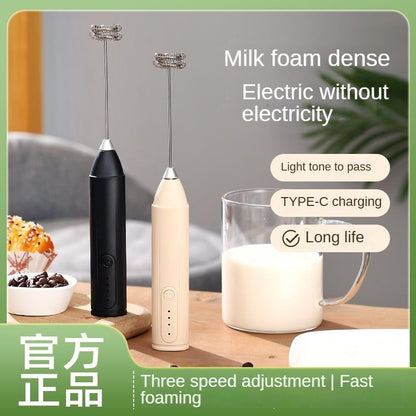 Espumador de leite portátil, batedor de ovos elétrico, máquina de café portátil, liquidificador USB ajustável de 3 velocidades, batedeira de alimentos de cozinha