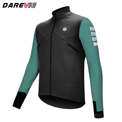 DAREVIE Cycling Men's Jacket WindProof Fleece Pro Cycling Jackets Longsleeve Warm Soft Brushed Pro Breathable Bicycle Clothing