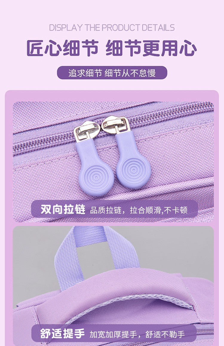 Mochila infantil de grande capacidade estilo britânico para meninas do ensino fundamental, leve, que reduz o peso e protege a coluna vertebral