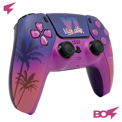 Sunset City PS5 Controller Shell Faceplate Cover with Touchpad Replacement for DualSense BDM-010 to BDM-060