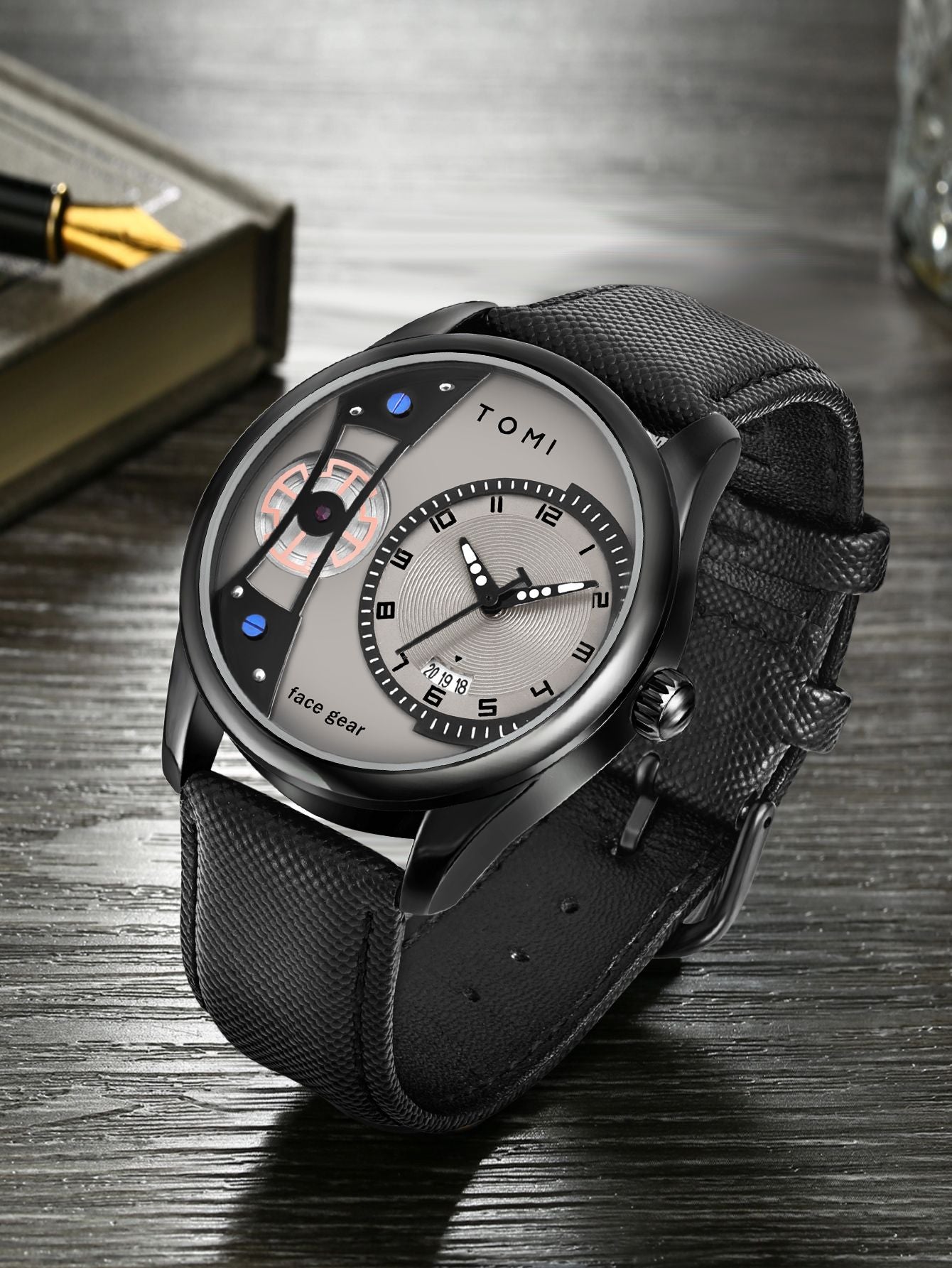 TOMI Set Gift Box for Men's Minimalist Business Quartz Watch Luxury Versatile Double Strap Detachable Watch Festival Gift