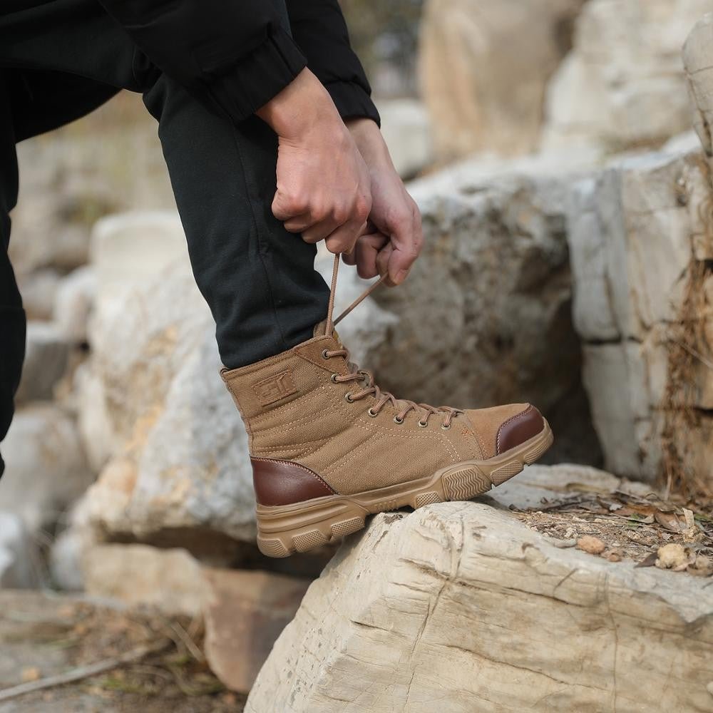 SUADEX Botas Masculinas de Bico de Aço Botas de Trabalho Indestrutíveis Sapatos de Trabalho Botas de Segurança para Deserto Calçados de Segurança 36-48