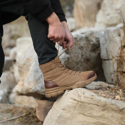 SUADEX Botas Masculinas de Bico de Aço Botas de Trabalho Indestrutíveis Sapatos de Trabalho Botas de Segurança para Deserto Calçados de Segurança 36-48