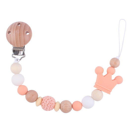 Baby Soother Nipple Clip Infant Dummy Holder Strap Pacifier Chain Silicone Beads for Baby Chew Toy Teether Teething BPA Free