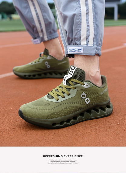 Men's Cushioned Running Shoes Energy Return Breathable Knit Arch Support Shock Absorption Marathon Women Casual Sneakers