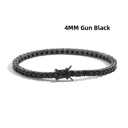 Preço de Fábrica Prata Esterlina Real S925 Banhada a Ouro 18K Zircônia 5A Grau Pulseira Tennis Preta para Homens e Mulheres Joia da Moda