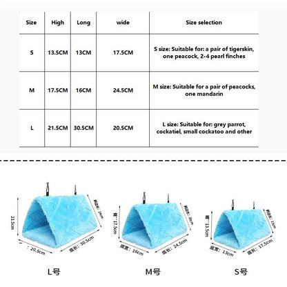Cama de Pássaro de Inverno para Animais de Estimação Gaiolas de Papagaio Quente Pelúcia Rede Cabana Tenda Cama Caverna Suspensa para Dormir e Chocar Acessórios para Pássaros