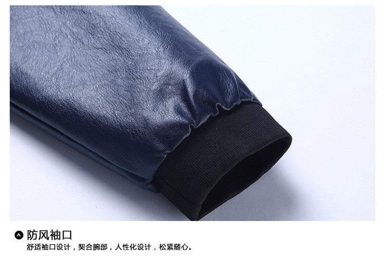 Plus Size 8XL Trendy Men's PU Leather Jacket Stand Collar Motorcycle Coat Casual Biker Jacket Men's Fashion Outerwear Streetwear