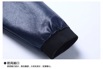 Plus Size 8XL Trendy Men's PU Leather Jacket Stand Collar Motorcycle Coat Casual Biker Jacket Men's Fashion Outerwear Streetwear