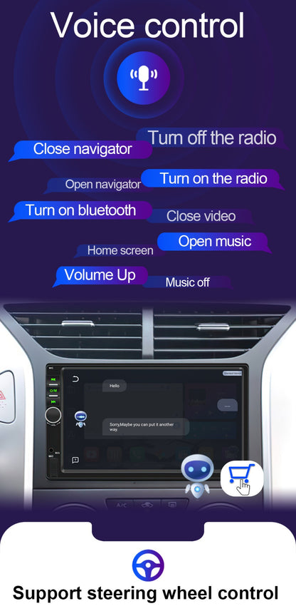 LEHX Universal 7inch 2Din Car Radio Android 15 Car Multimedia Carplay Autoradio Stereo For toyota Nissan Jeep Hyundai Kia VW