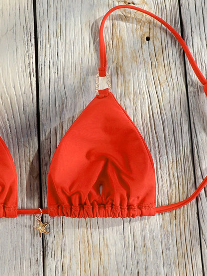 Miyouj Bandage Bikini Set Mujer Beachwear Triangle Bikinis Sexy Swimsuit Halter Swimwear Women 2025 Bathwear Micro Thong Biquini