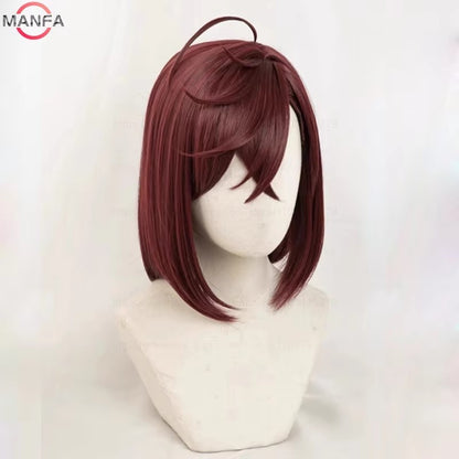 Momo Ayase Ekalun  Cosplay Wig Anime Dandadan Cosplay Short Brown Heat Resistant  Hair Anime Cosplay Wigs + Wig Cap