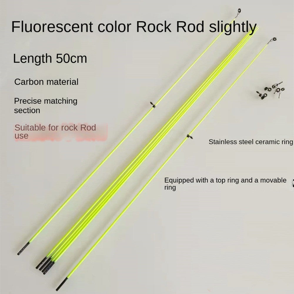2025 Com Vara de Pesca de Ponta de Anel de Inverno 50cm Fibra de Carbono Portátil Vara de Pesca de Fibra de Vidro para Pesca no Gelo