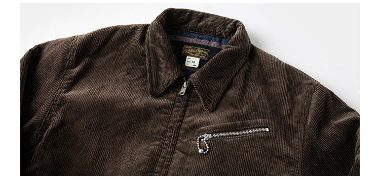 Rugged Bronson Thickened Heavy Corduroy Coat Cossack Short Jacket Fleece Liner Jacket Cool