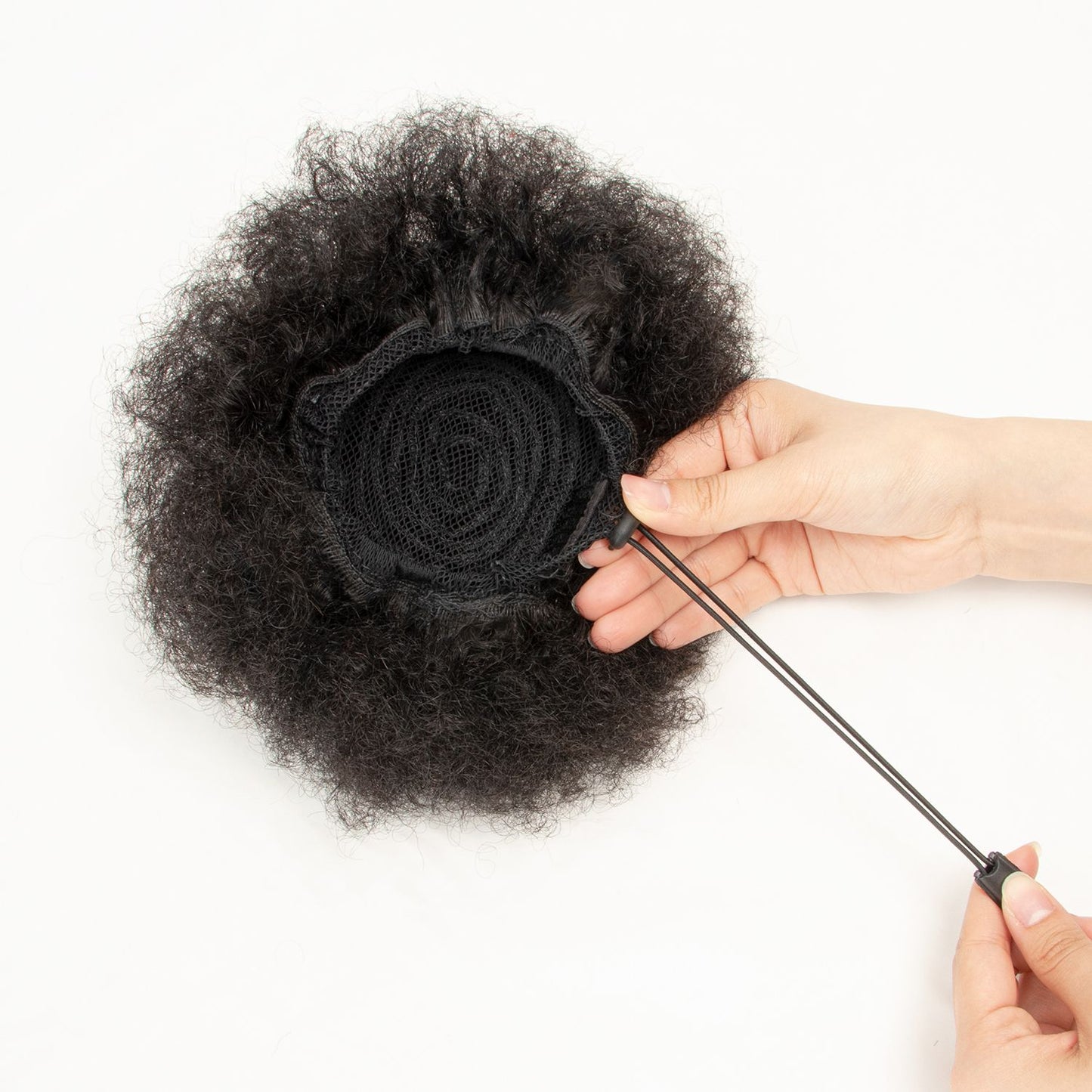 Coques de cabelo afro encaracolado crespo chignon de cabelo humano rabo de cavalo afro encaracolado com cordão rabo de cavalo crespo cabelo humano Remy para mulheres negras