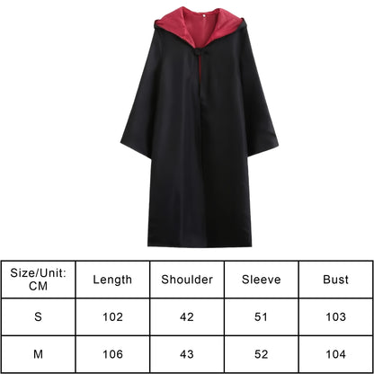 Hooded Wizard Robe Cloak Unisex Halloween Cosplay Costume Long Cape with Multi-Color Lining for Adults Carnival Party Outfits