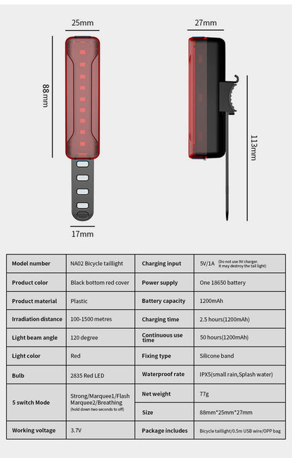 10000mAh 6-8 LED Bike Light USB Rechargeable 3600 Lumens Bike Headlight Super Bright Flashlight Front Lights and Back Rear light