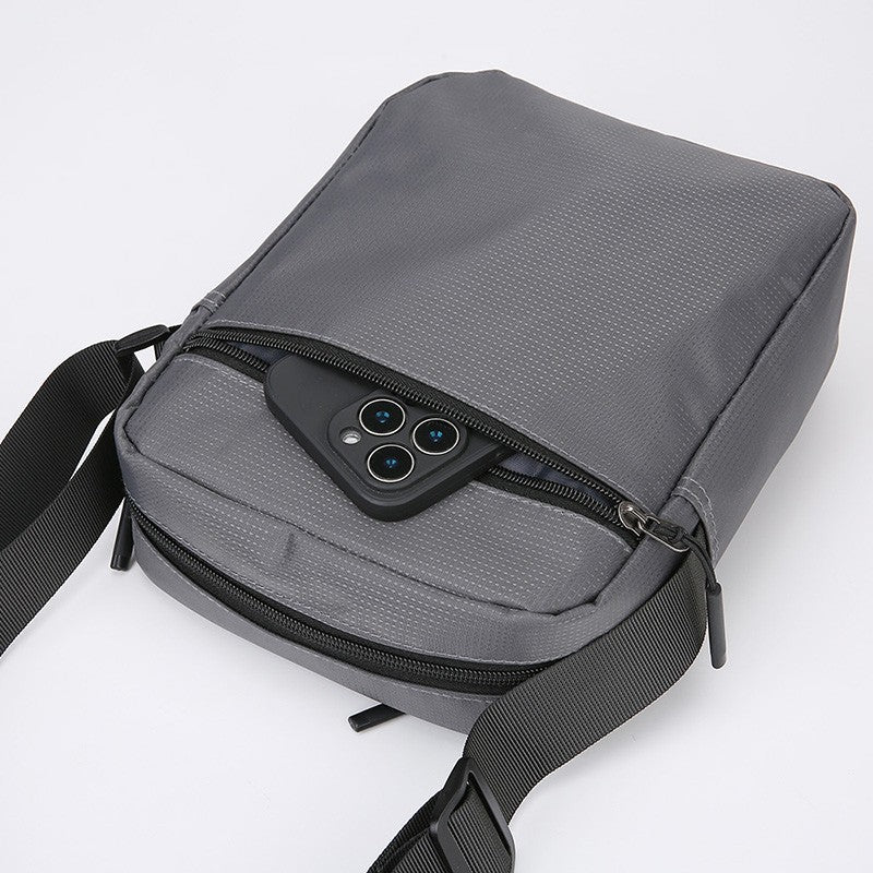 Men's Multifunctional Shoulder Bag Water-Resistant Briefcase Durable Oxford Cloth Business Tote with Multiple Compartments