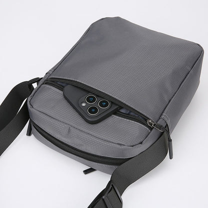 Men's Multifunctional Shoulder Bag Water-Resistant Briefcase Durable Oxford Cloth Business Tote with Multiple Compartments