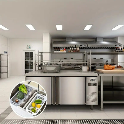 Prateleira de Armazenamento de Cozinha Suporte para Sabão Esponja Cesta Ajustável para Escorrer Vegetais Cesto de Pia Retrátil Ferramentas de Cozinha Multifuncionais