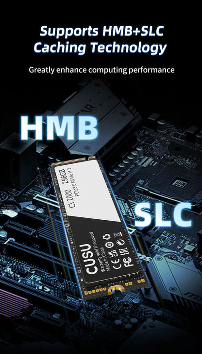 SSD M2 NVMe CUSU 128GB 256GB 512GB 1TB Disco Rígido M.2 PCIe3.0 2280 Unidade de Estado Sólido Interna para Laptop PC