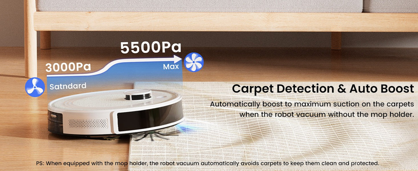 M2 Pro Lefant Robot Vacuum and Mop Combo,Self-Emptying with ,5500Pa LiDAR Robotic Vacuum Cleaner with Precision Mapping,