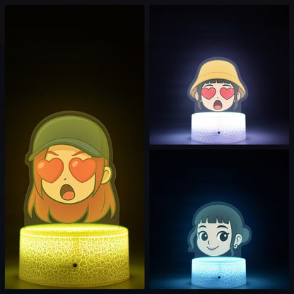 KPop K-POP Demon Hunters Kawaii Zoe Mira Rumi Saja Boys Superstar Monochrome Light Remote Control 16 Color Light Night Light